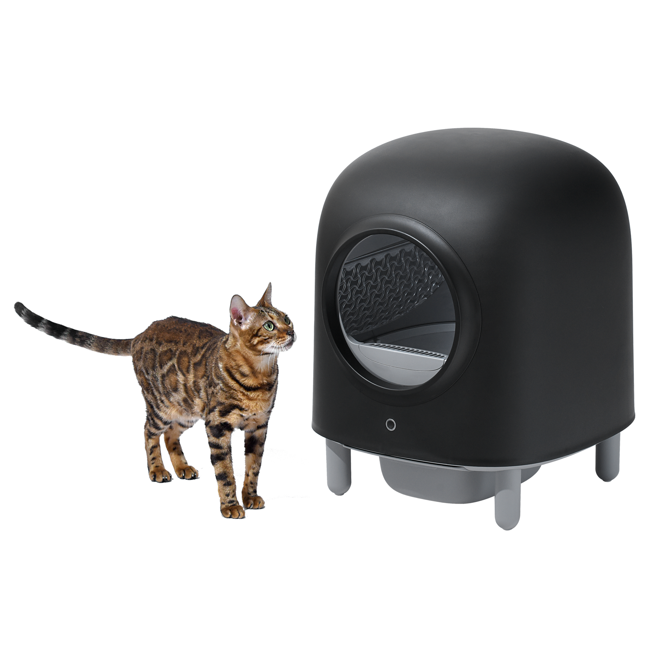 Petree Cube - Litière Chat Autonettoyante - Black Edition