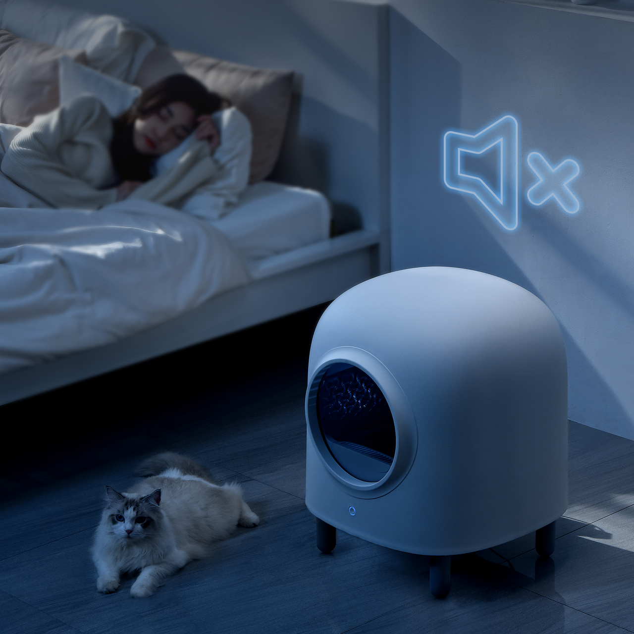 Petree Cube - Litière Chat Autonettoyante