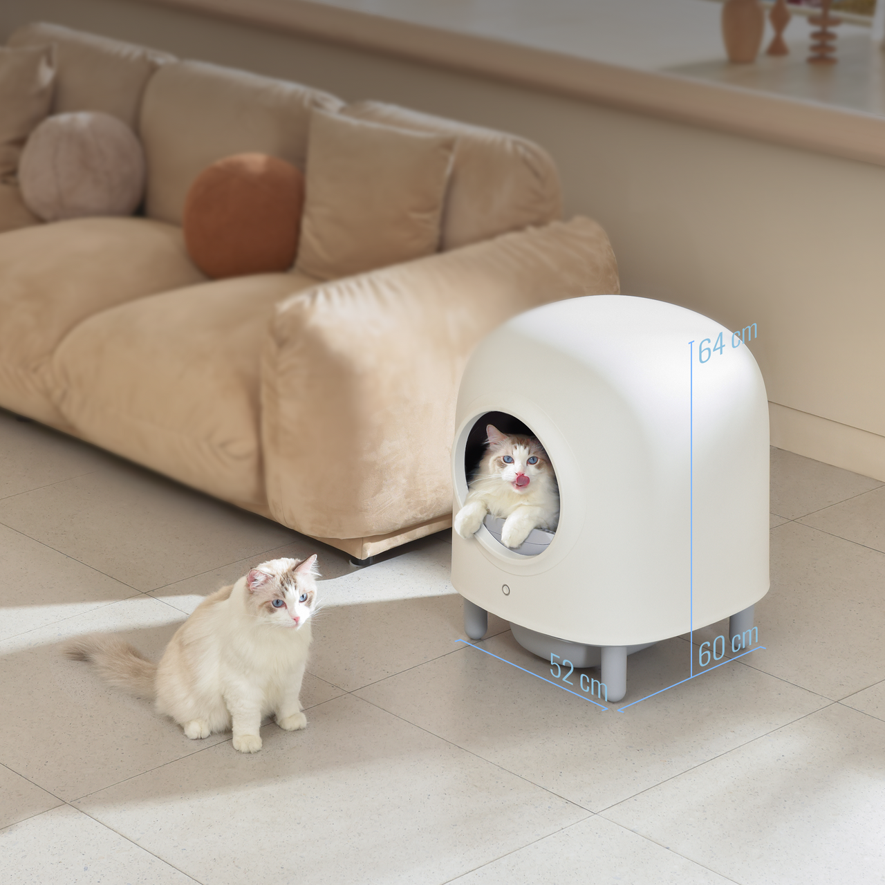 Petree Cube - Litière Chat Autonettoyante