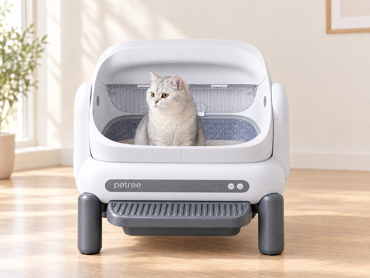 Nest + gemiddelde kat in de Petree Nest, met maatlijnen