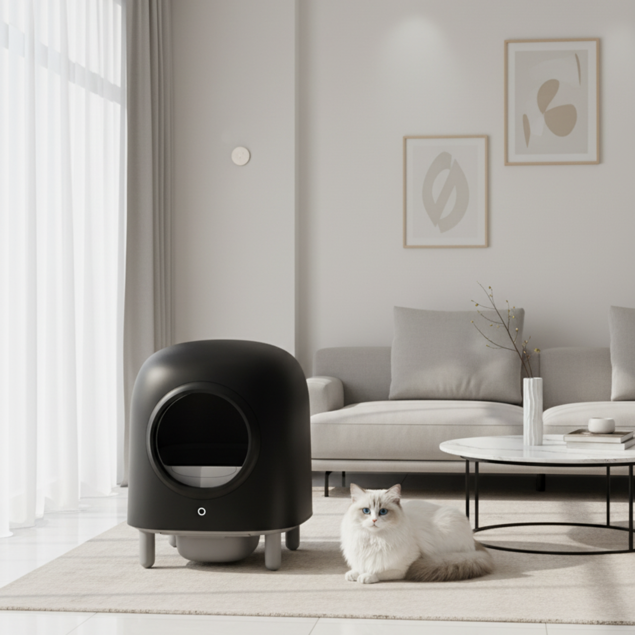 Petree Cube - Zelfreinigende kattenbak - Black Edition