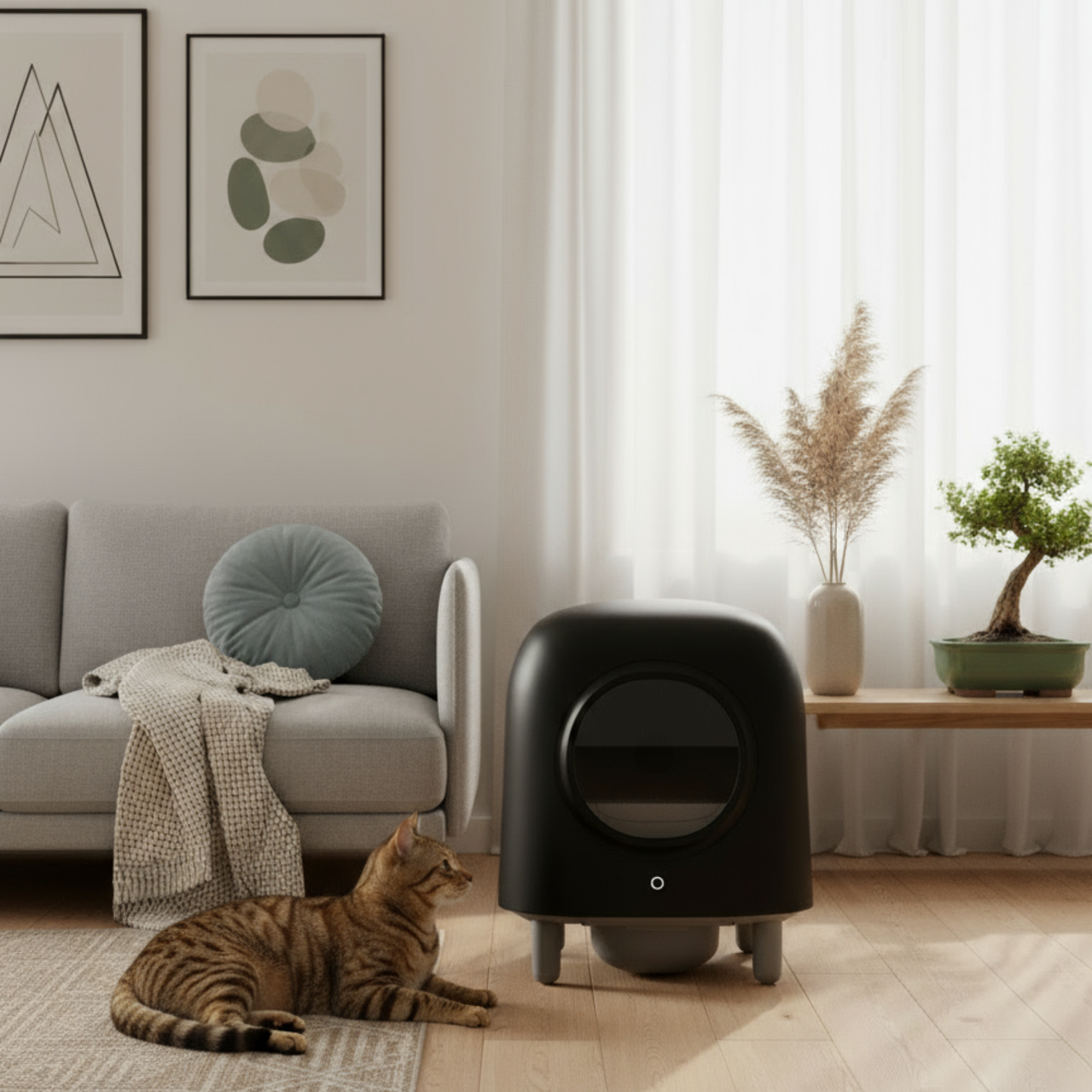 Petree Cube - Zelfreinigende kattenbak - Black Edition