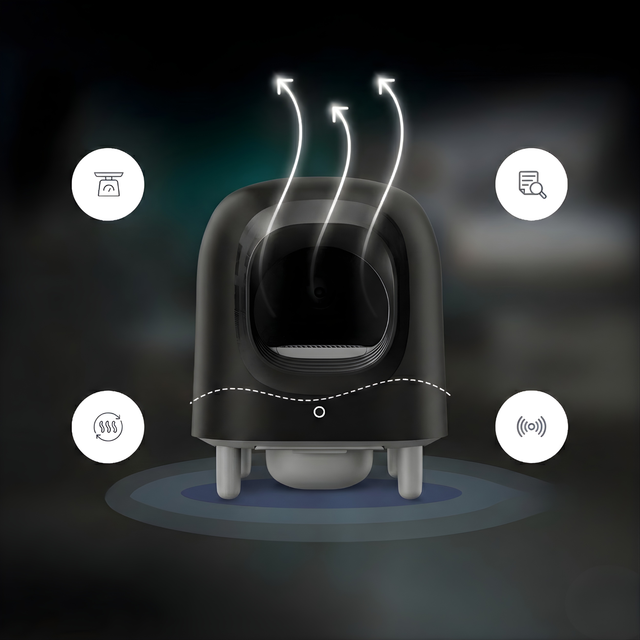 Petree Cube v2 – Selbstreinigende Katzentoilette – Black Edition